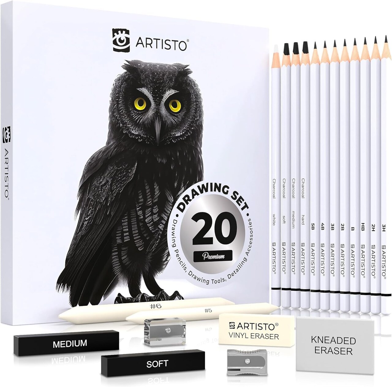Drawing and Sketching Pencil Art Set (20 Items) - Complete Kit
